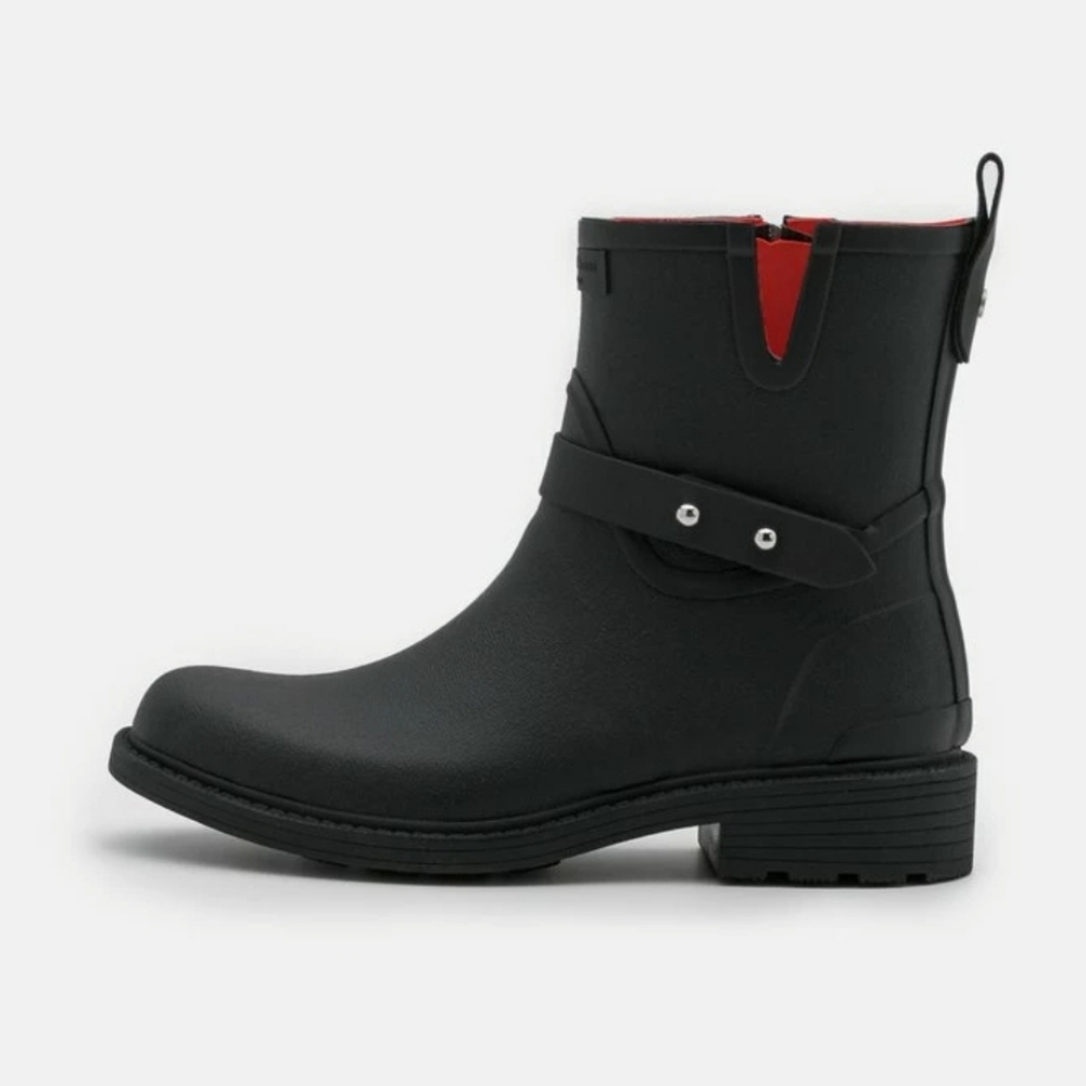 Rag & Bone Moto Rain Boots Rubber Wellies Black Waterproof Womens 41 NWOT NEW